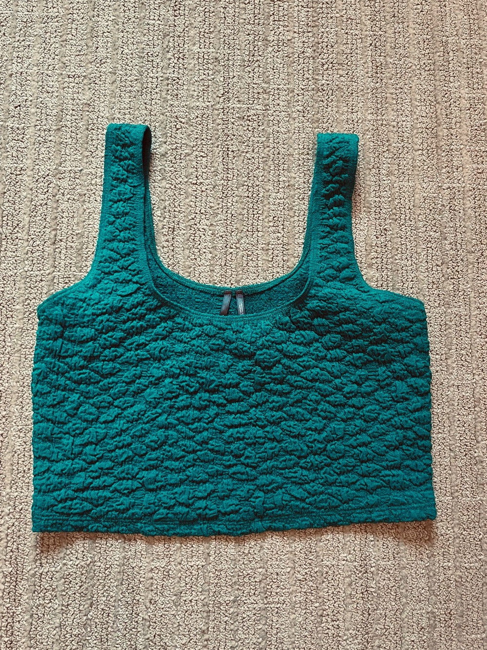 Anthropologie Small Textured Kelly green Crop Tank